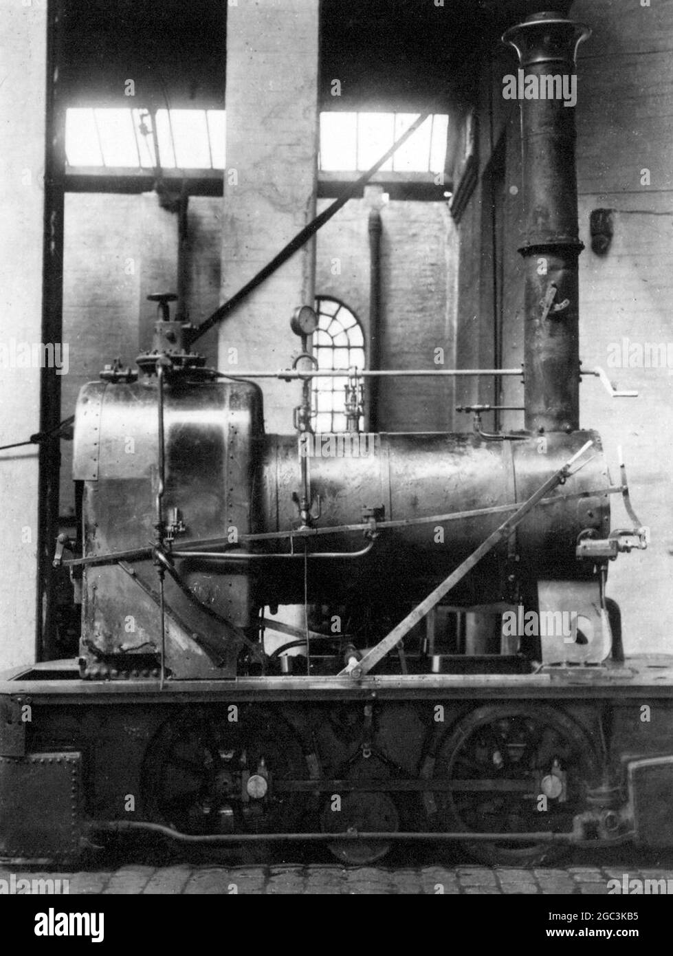 Locomotiva con tram a vapore di Burnley, periodo vittoriano Foto Stock