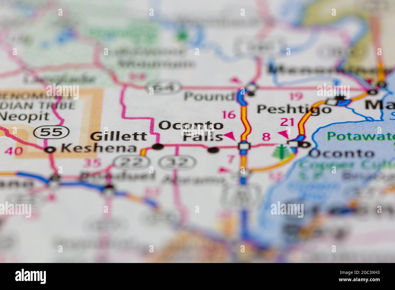 Mappa di oconto wisconsin immagini e fotografie stock ad alta