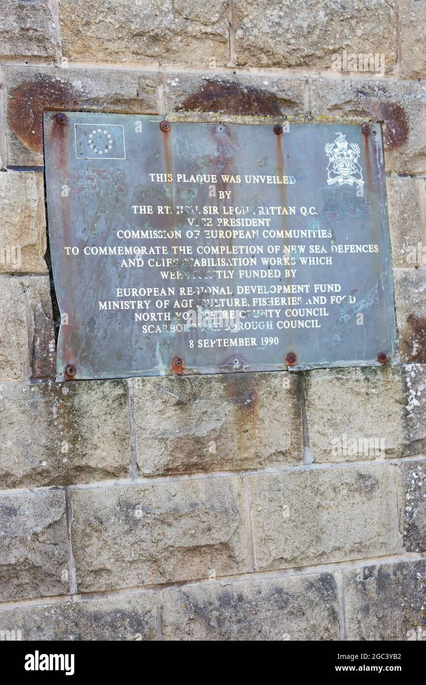 Segno di sovvenzione UE, Whitby Foto Stock