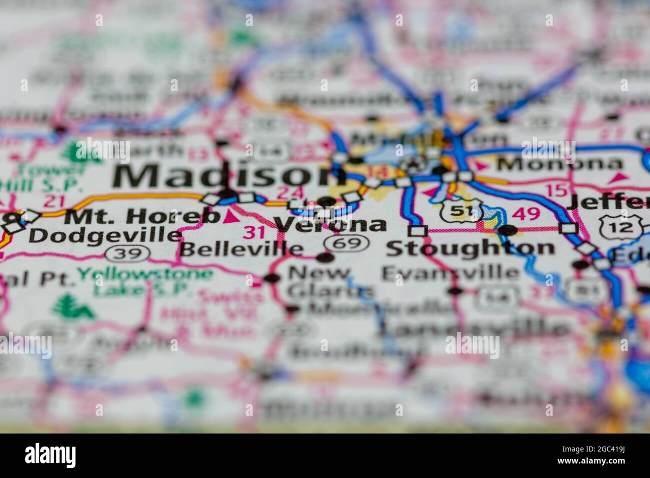 Mappa di verona wisconsin immagini e fotografie stock ad alta