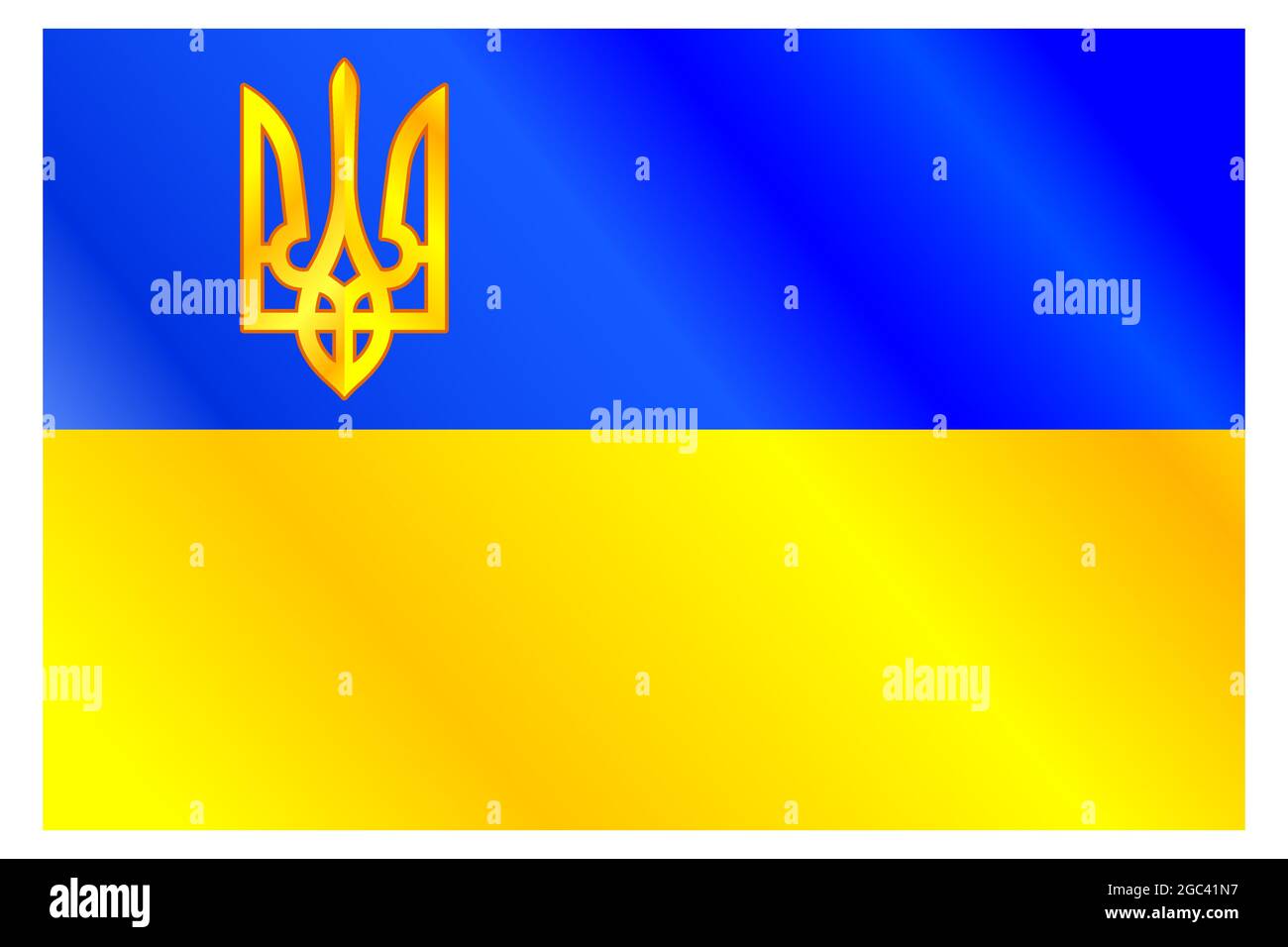 Illustrazione della bandiera e dello stemma dell'Ucraina Illustrazione Vettoriale