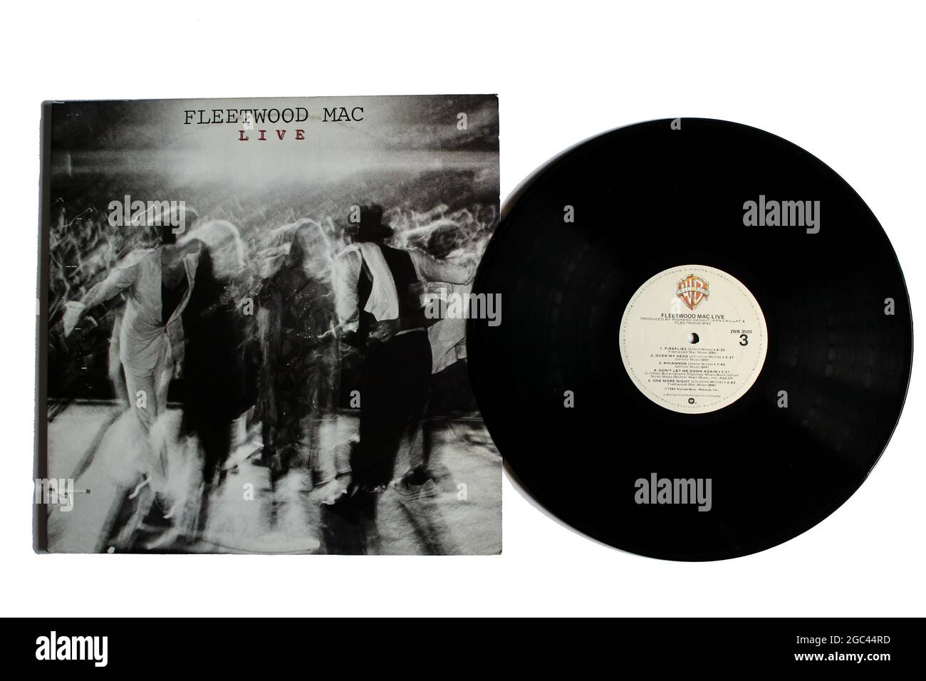 Rock and Soft rock band, album musicale Fleetwood Mac su disco LP con dischi in vinile. Titolo: Copertina album live Foto Stock