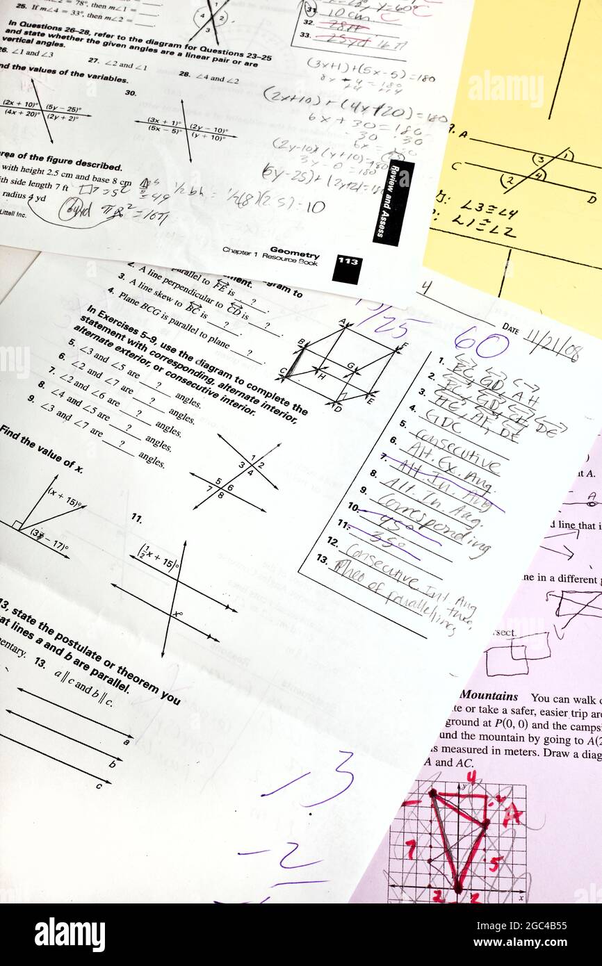 Quiz di matematica degli studenti delle scuole superiori V Foto Stock