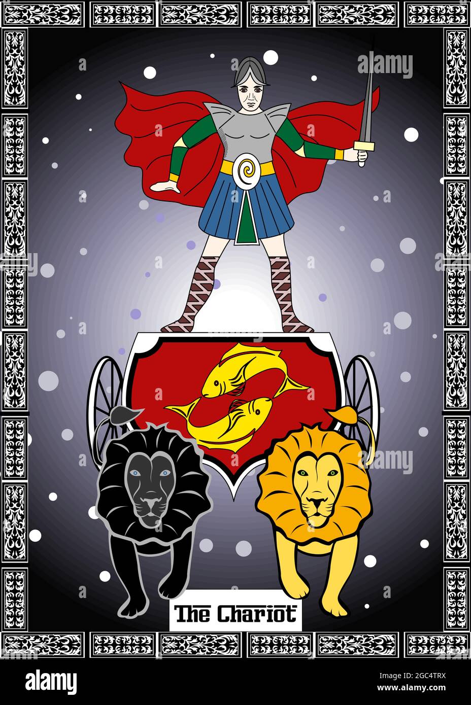 Tarocchi carta Chariot Illustrazione Vettoriale