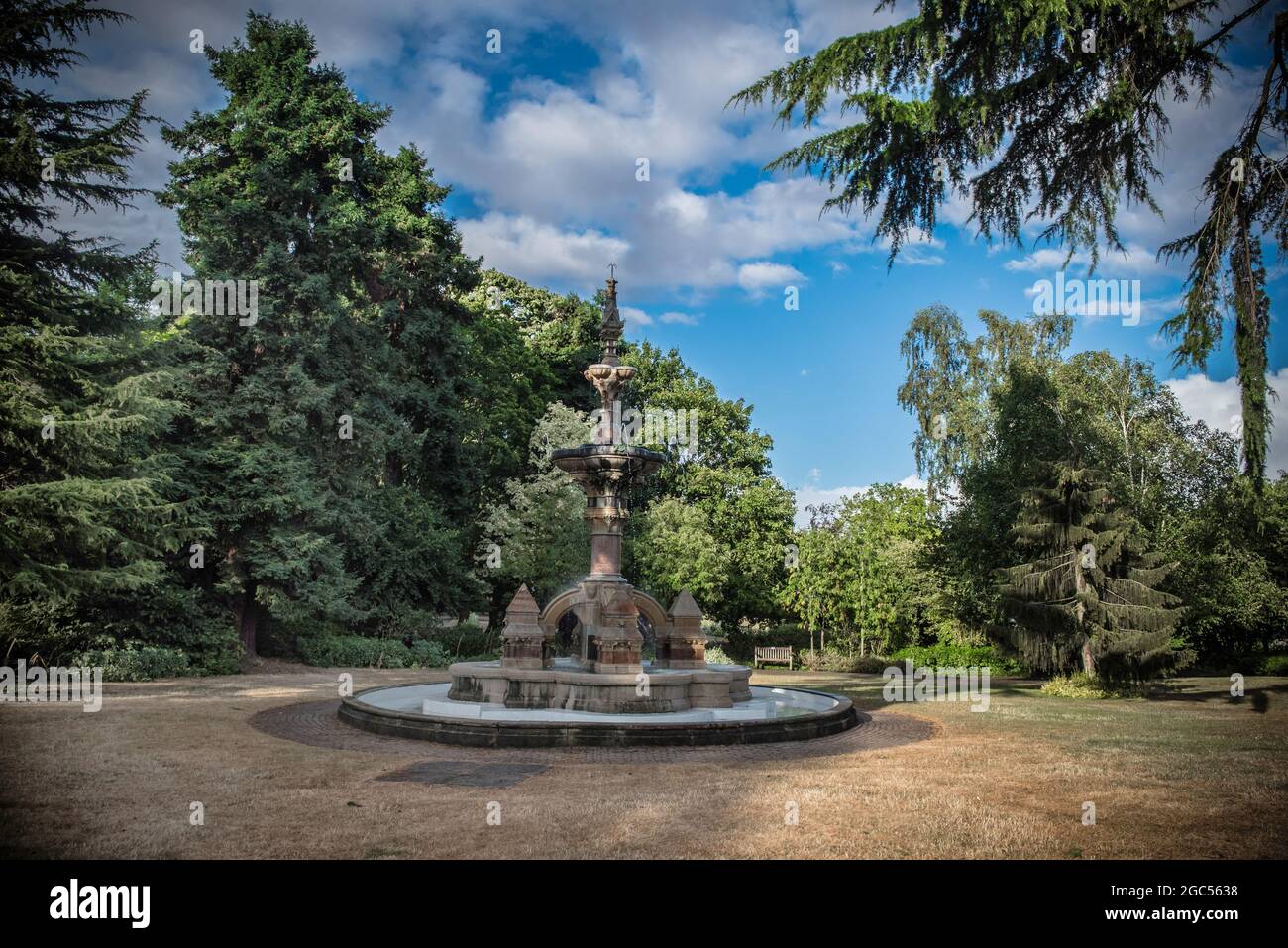 Royal Leamington Spa Jephson Gardens, The Hitchman Fountain Foto Stock