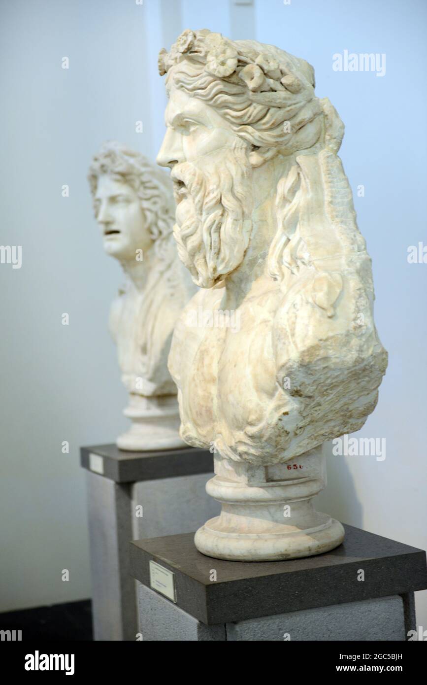 Sculture in marmo al Museo Archeologico Nazionale di Napoli. Foto Stock