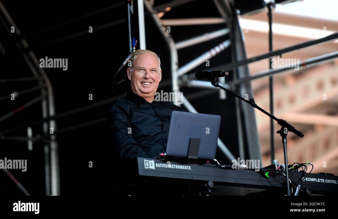 OMD , esecuzione dal vivo in concerto , Keepmoat Stadium , Doncaster , 14.06.2018 Foto Stock