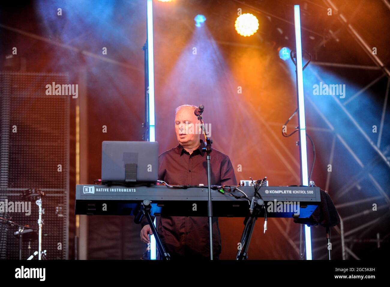 OMD , esecuzione dal vivo in concerto , Keepmoat Stadium , Doncaster , 14.06.2018 Foto Stock