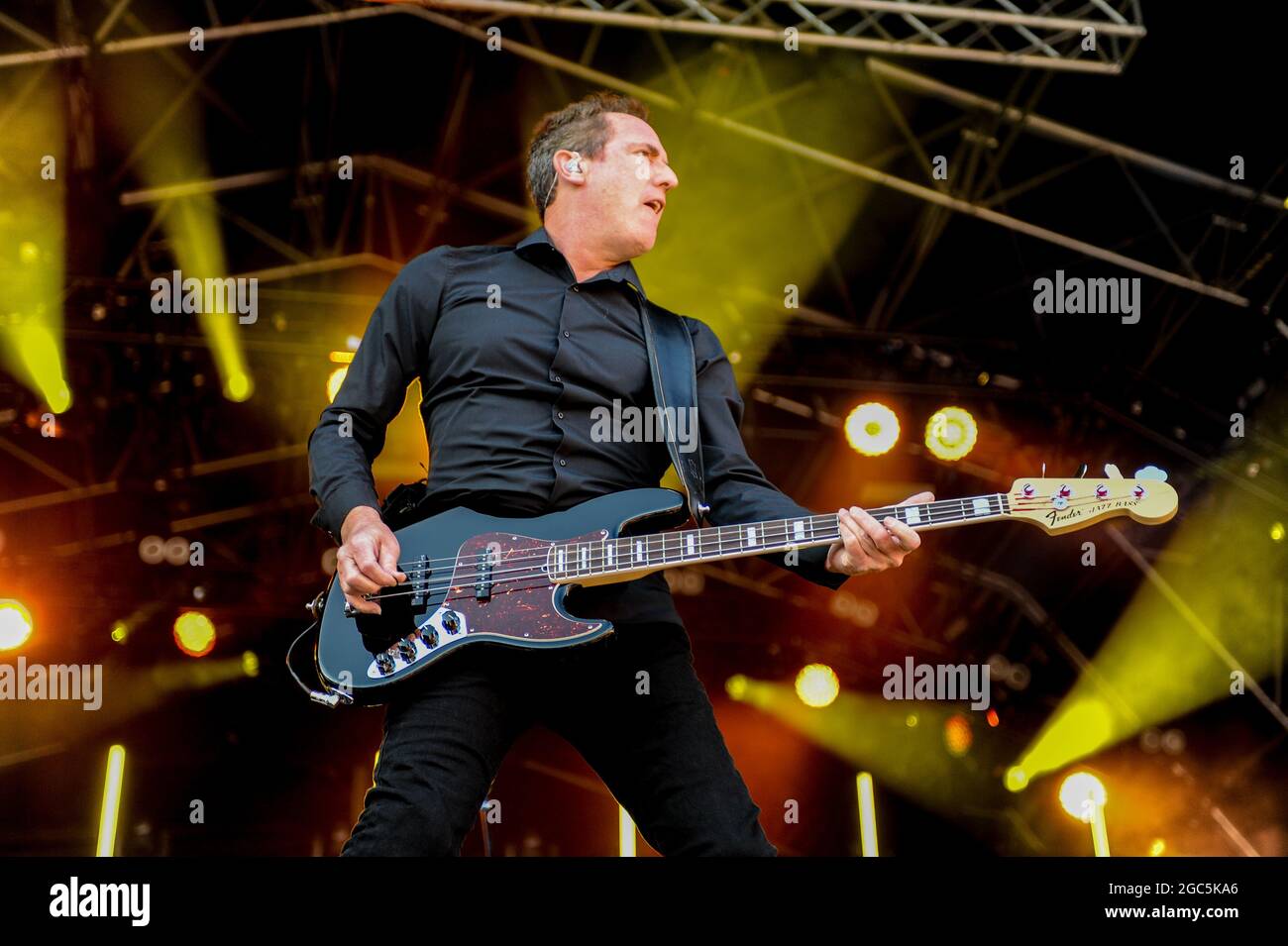 OMD , esecuzione dal vivo in concerto , Keepmoat Stadium , Doncaster , 14.06.2018 Foto Stock