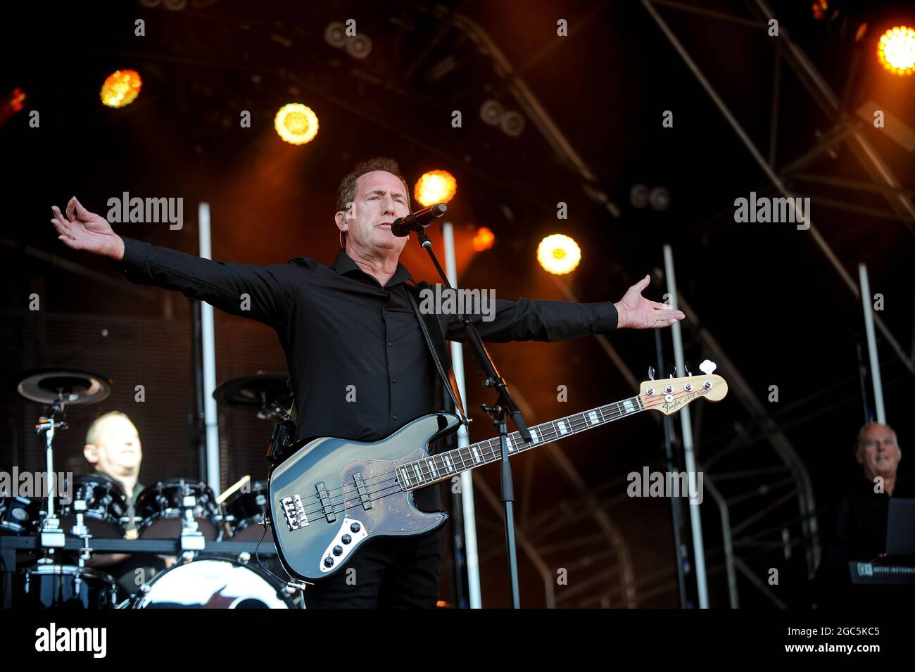 OMD , esecuzione dal vivo in concerto , Keepmoat Stadium , Doncaster , 14.06.2018 Foto Stock