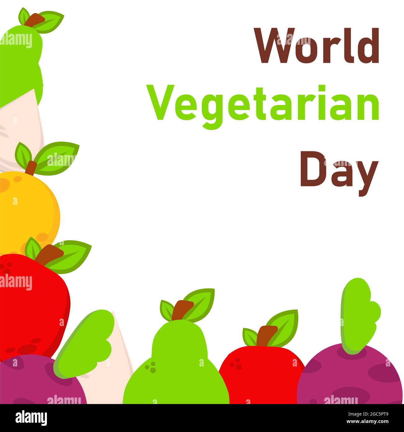 giornata vegana del mondo, modello di disegno di sfondo del cibo sano Foto Stock
