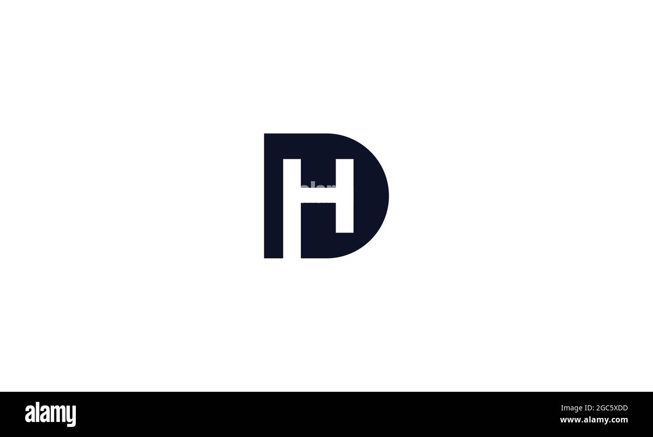 Modello di logo DH e HD o H e D Abstract Letter Mark per le aziende Illustrazione Vettoriale