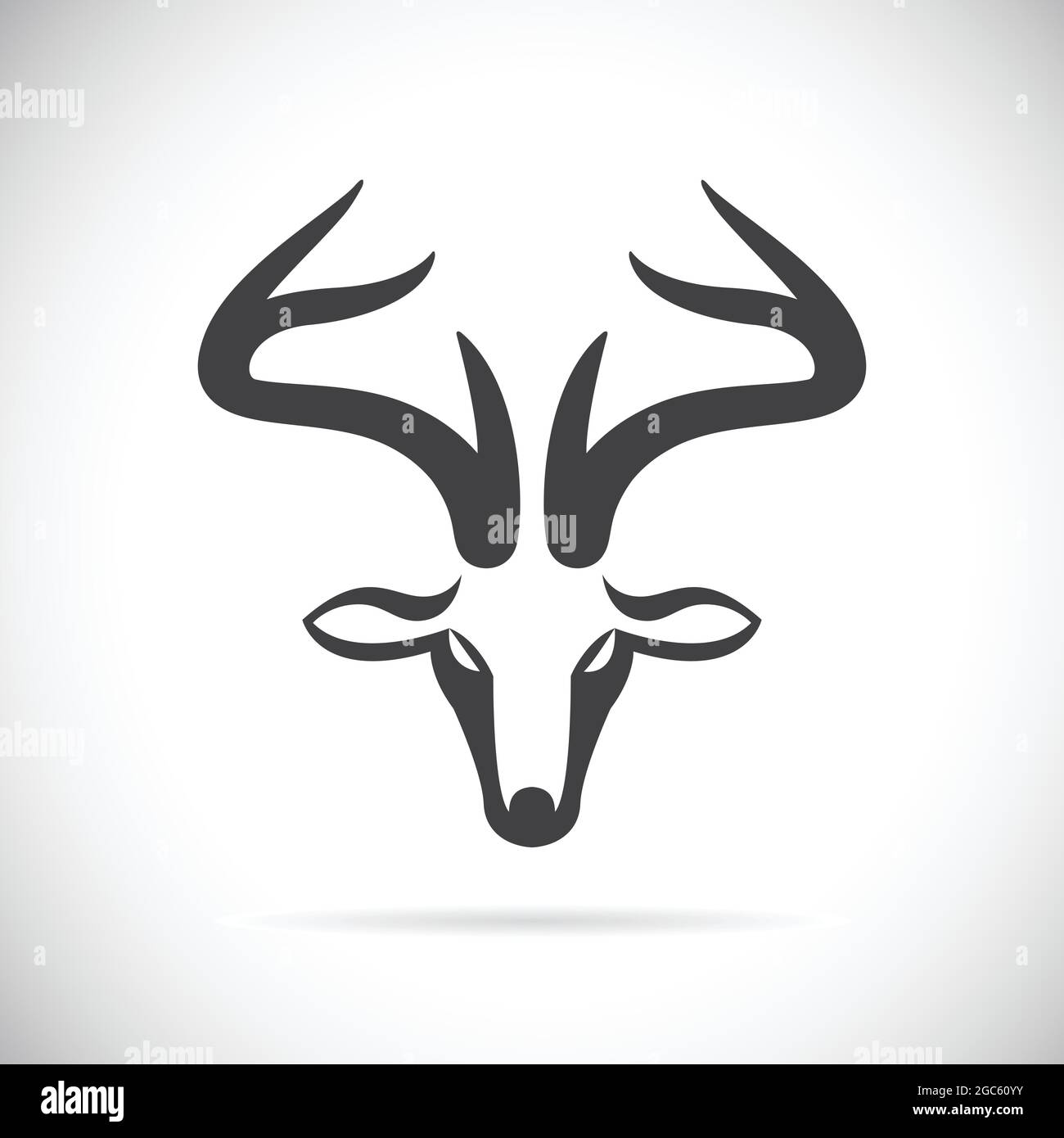 Immagini vettoriali della testa di cervo su sfondo bianco. Illustrazione vettoriale a livelli facilmente modificabile. Animali selvatici. Illustrazione Vettoriale