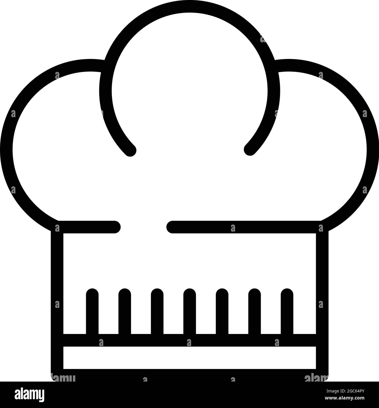 Vettore di contorno icona cappello Chef. Cucina. Tappo fornello Illustrazione Vettoriale