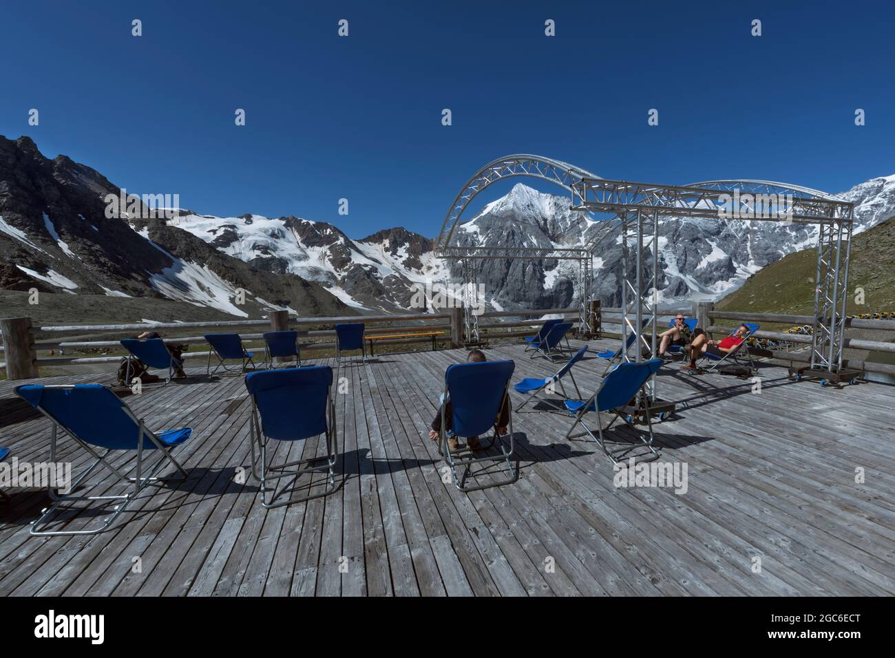 Rilassatevi al rifugio Madriccio, Alto Adige, Italia Foto Stock