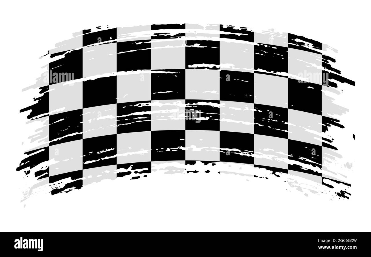 Flag di finitura nel tratto di pennello grunge, immagine vettoriale Illustrazione Vettoriale