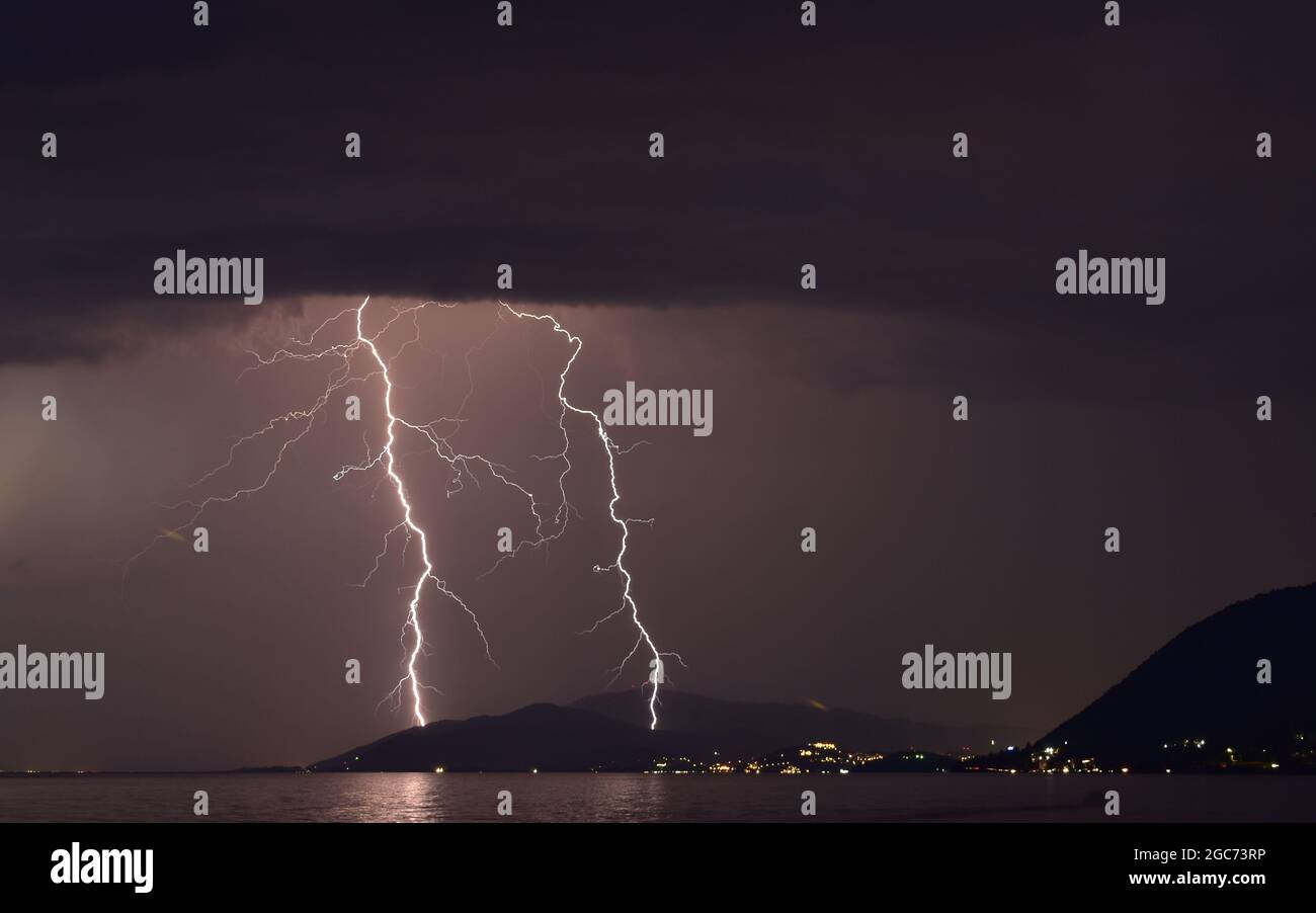 Tempesta di Tunder a Ohrid Foto Stock