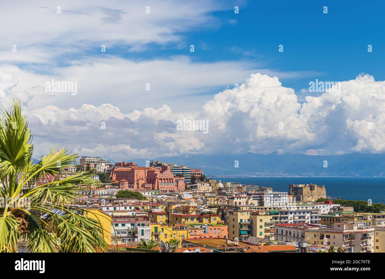 Bella vista panoramica di Napoli, Campania - Italia Foto Stock