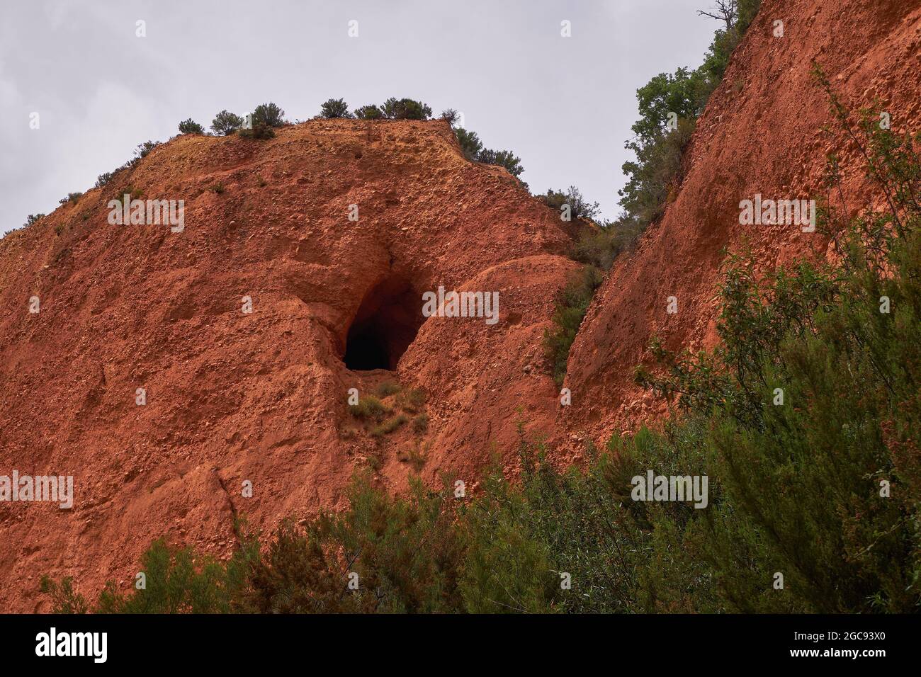 Paesaggio di Las Medulas - Patrimonio dell'Umanità dell'UNESCO, storico sito minerario dell'oro - il più grande open-pit dell'intero Impero Romano - El Bierzo, León, Spagna Foto Stock