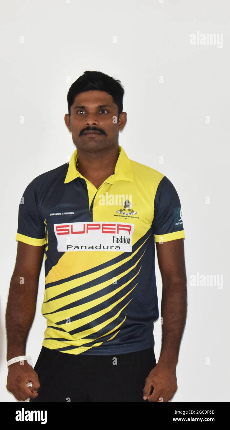 Un ritratto del cricketer dello Sri Lanka Seekuge Prasanna. Sri Lanka. Foto Stock