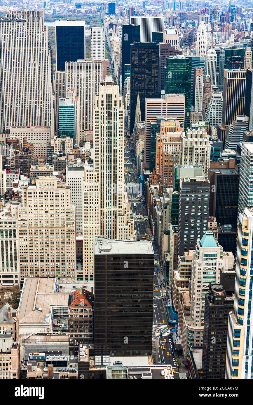 Midtown Manhattan dall'Empire state Building, New York City, NY, USA Foto Stock