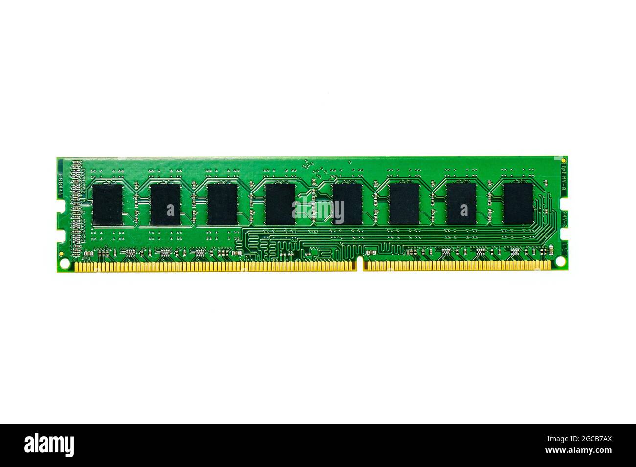 Immagine di una memoria RAM su sfondo bianco. Apparecchiature e hardware per computer. Foto Stock