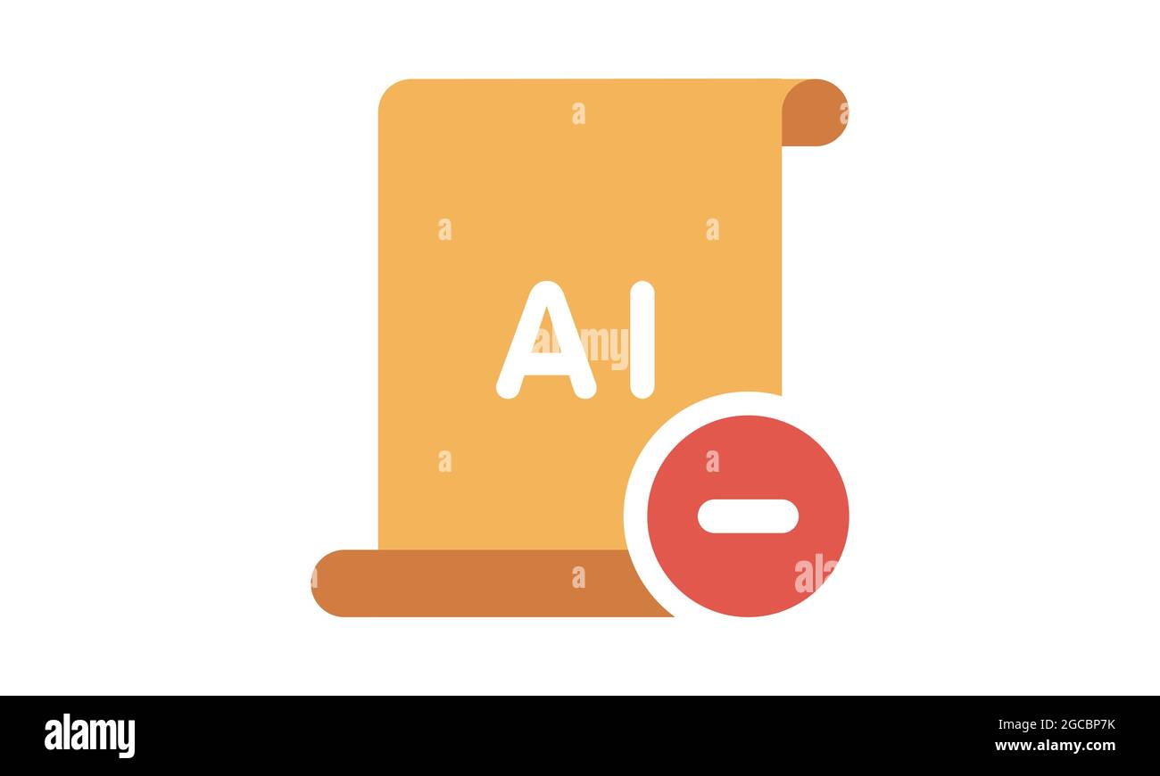 Immagine vettoriale stile piatto dell'icona del file ai rimossa. Illustrazione Vettoriale