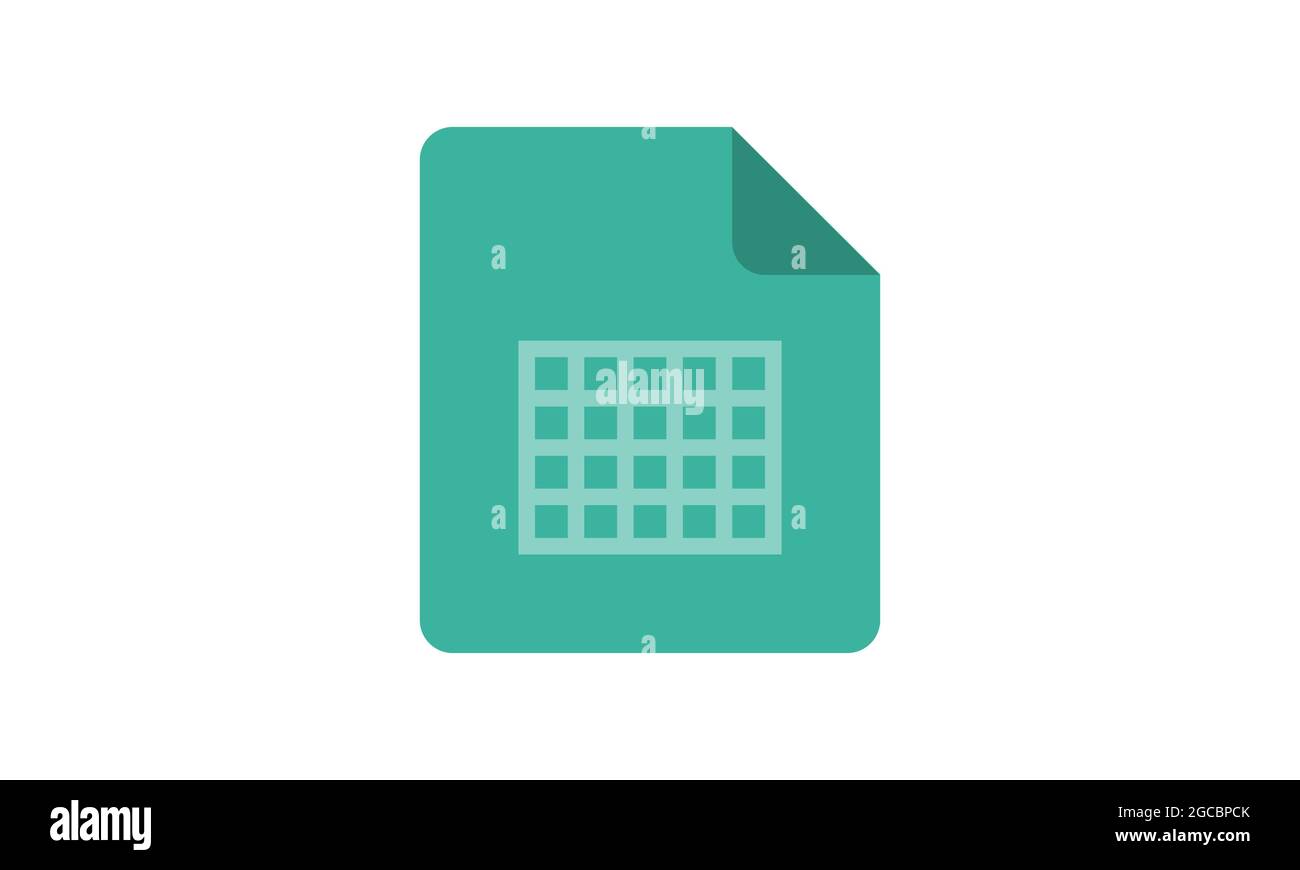 Icona Excel | formato file principale icona vettoriale illustrazione versione a colori Illustrazione Vettoriale