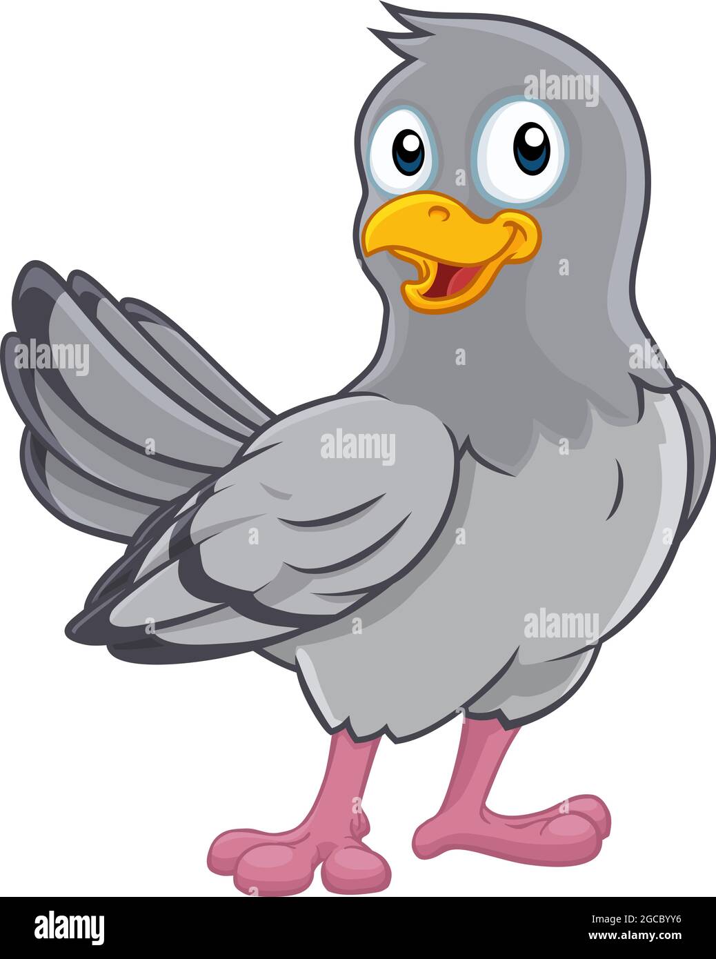 Pigeon Cartoon carino Colomba Bird Illustrazione Vettoriale