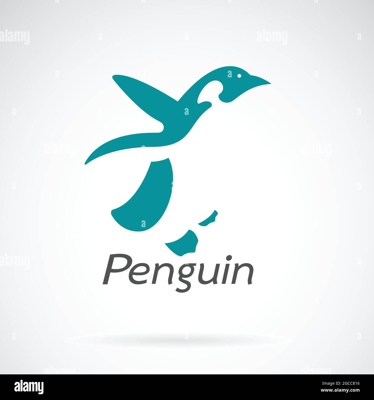 Immagine vettoriale di un disegno di pinguino su sfondo bianco. Illustrazione vettoriale a livelli facilmente modificabile. Animali selvatici. Illustrazione Vettoriale