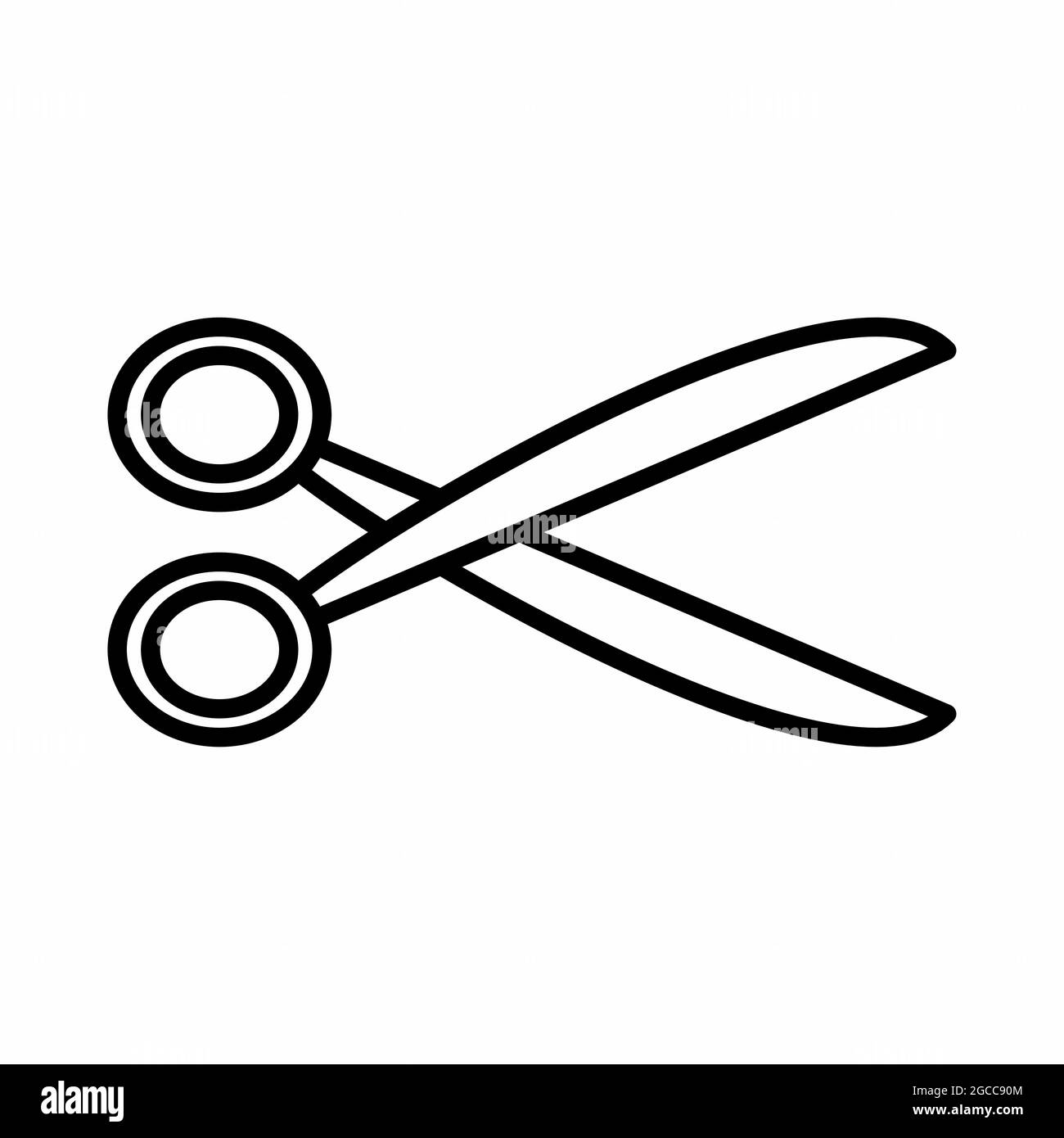 Icona vettore di forbici - stile linea - illustrazione semplice. Tratto modificabile. Modello di disegno vettoriale.stile outline design.Illustrazione grafica vettoriale Illustrazione Vettoriale