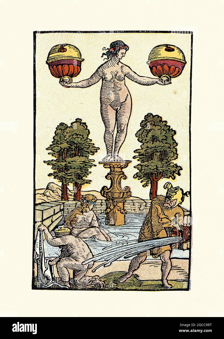 Carta da gioco tedesca del XVI secolo di Peter Flötner Foto Stock
