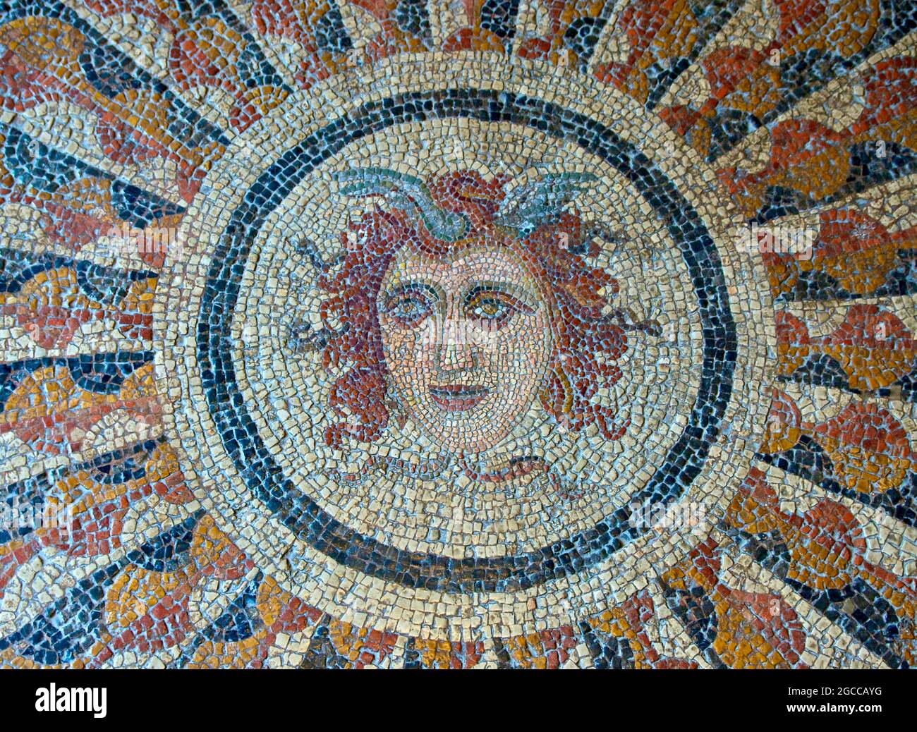 Arte del mosaico - Medusa - II secolo a.C. Foto Stock