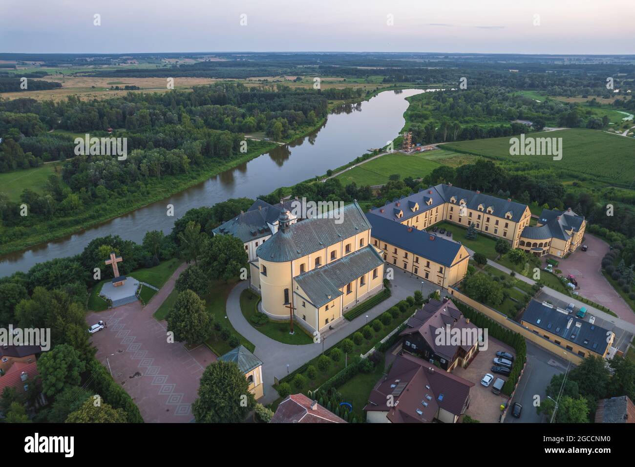 Veduta aerea del riviviere Bug nella Polonia orientale Foto Stock