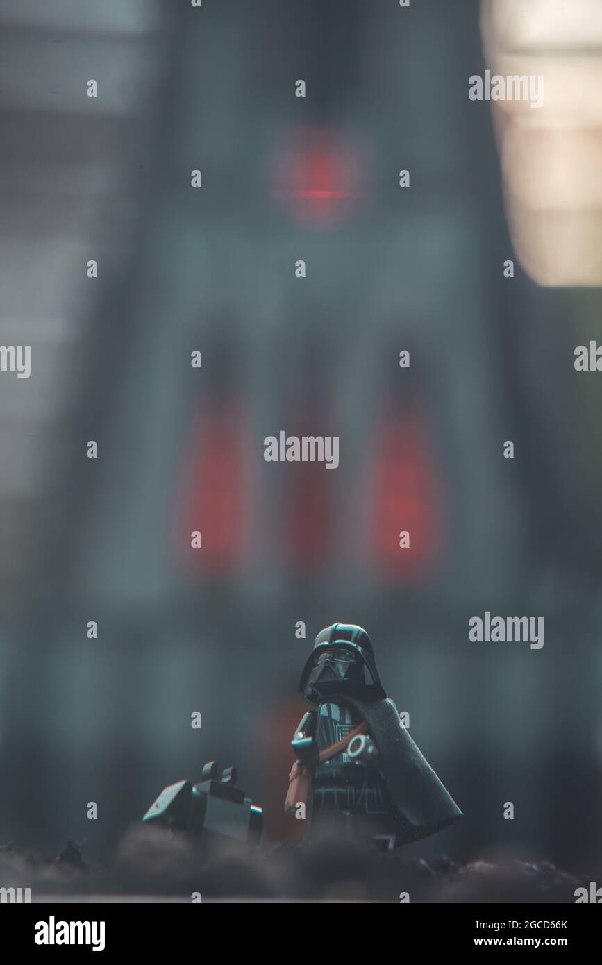 LEGO star wars minifigura darth vader Foto Stock