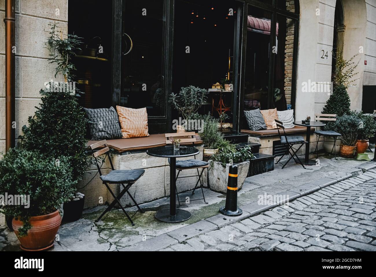 street cafe Old Streets Europe. Foto Stock
