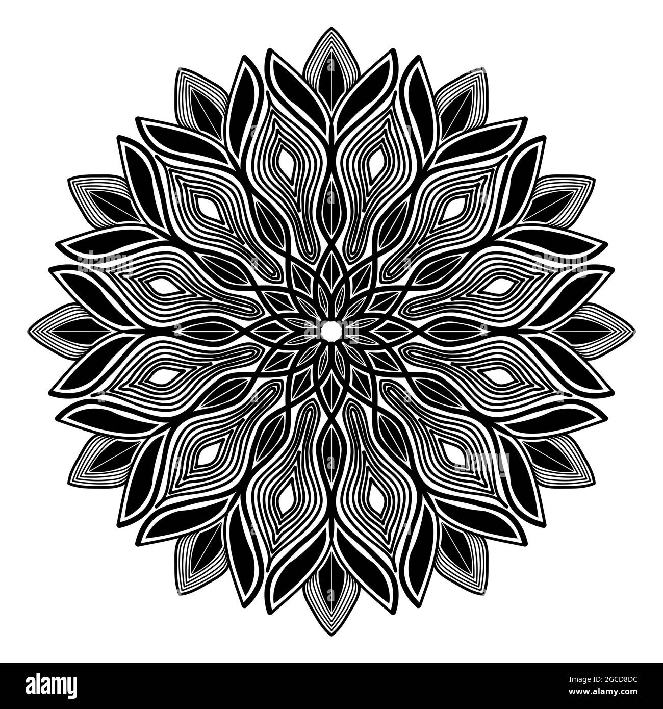 Mandala disegno hennè arabico mussulmano linea arte sfondo Design Illustrazione Vettoriale