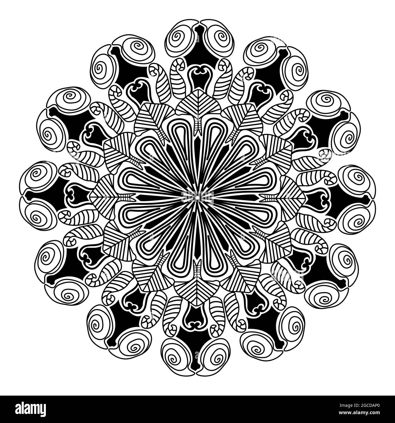 relax flourish mandala design di yoga pattern line art grafica Illustrazione Vettoriale