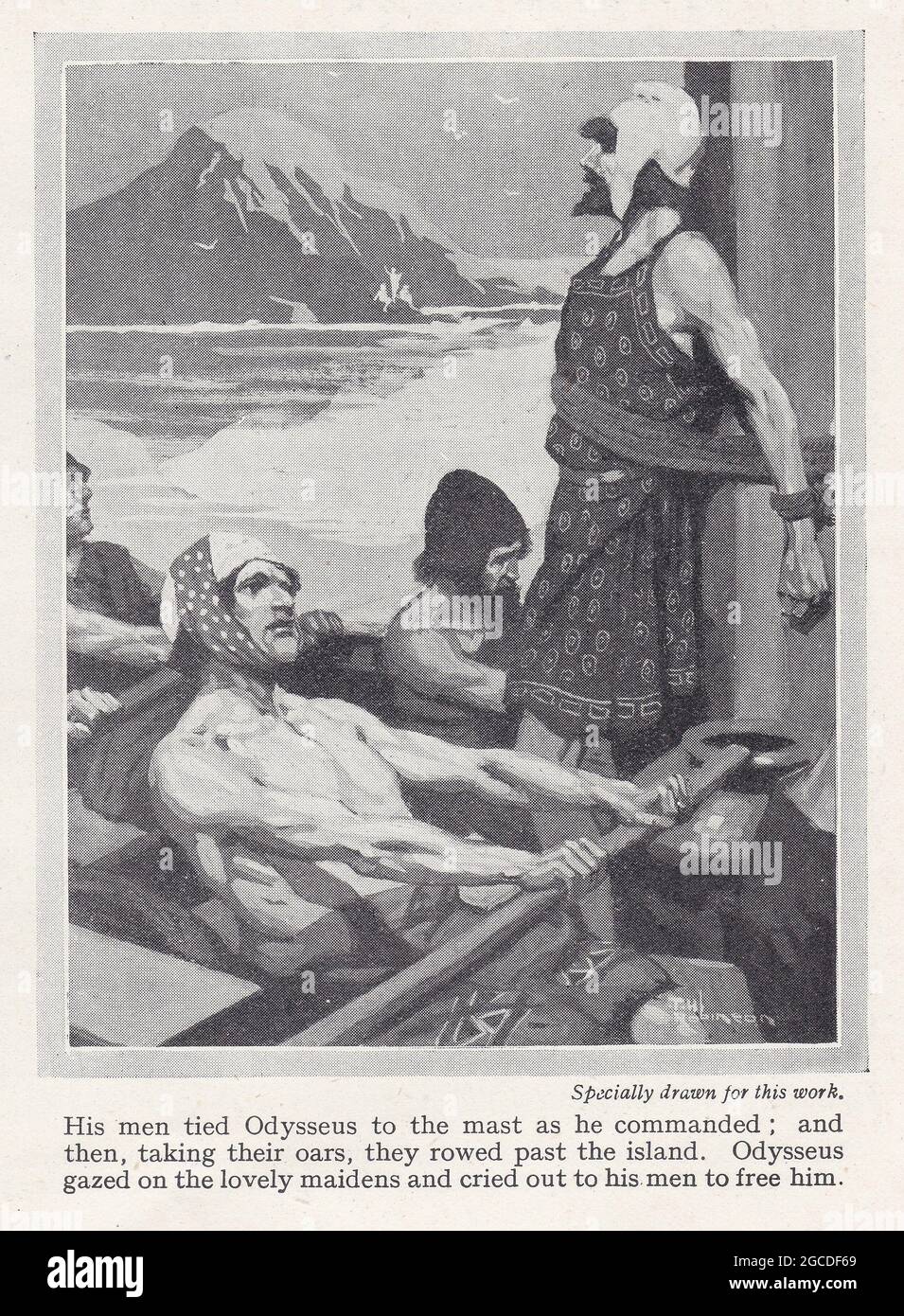 Illustrazioni vintage delle Sirene e Scylla e Charybdis. Foto Stock