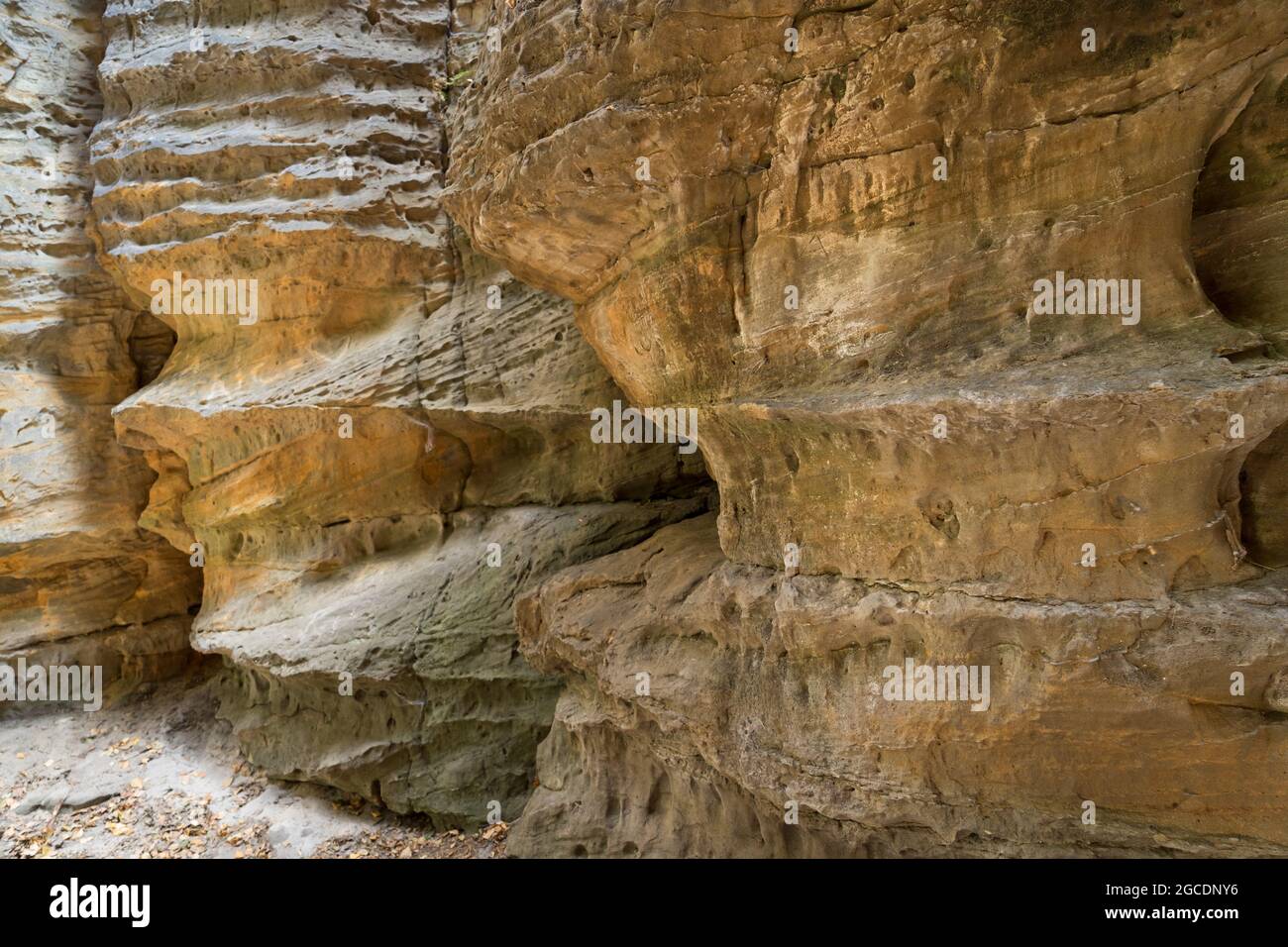 forme antiche naturali della pietra arenaria erosa nelle montagne struttura astratta di rocce Foto Stock