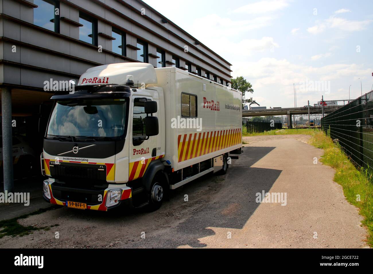 Camion a risposta per la risoluzione di incidenti in pista da ProRail nei Paesi Bassi Foto Stock