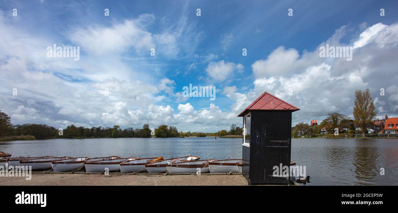 Il Meare a Thorpeness Suffolk Foto Stock