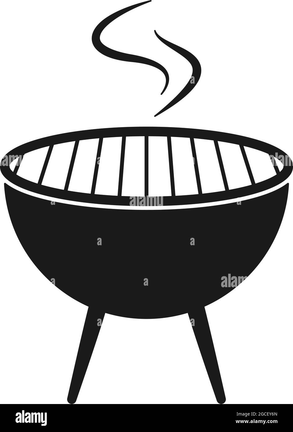 Barbecue o barbecue griglia in icona vettoriale Illustrazione Vettoriale