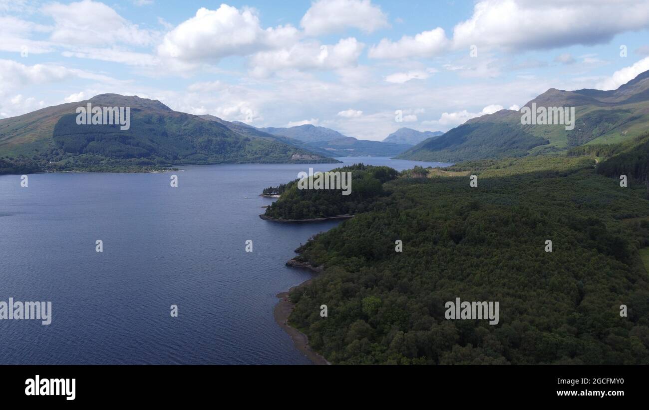 Foto aerea, Loch Lomond, Scozia Foto Stock