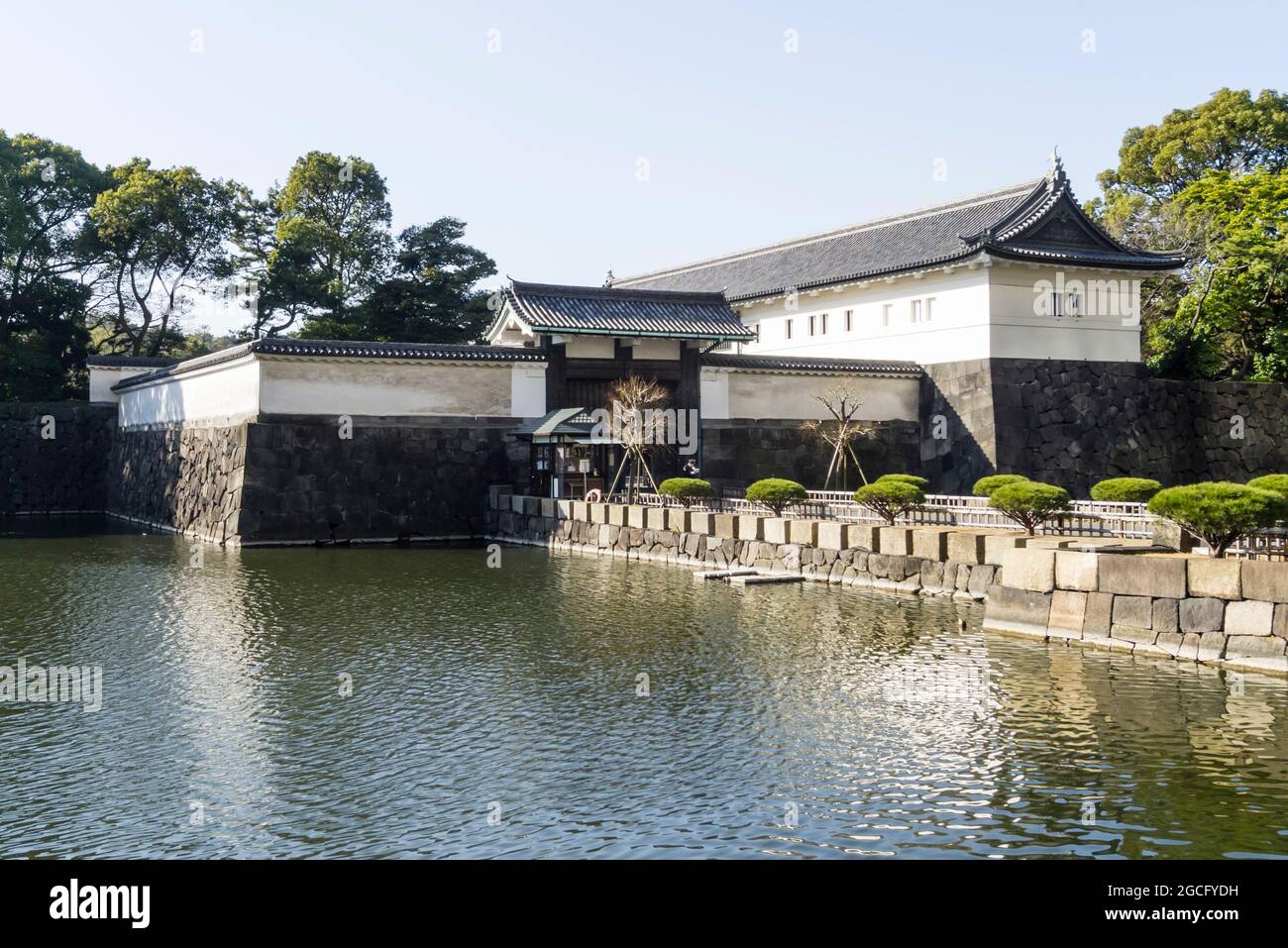 Porta principale del Castello di Edo a Tokyo Foto Stock