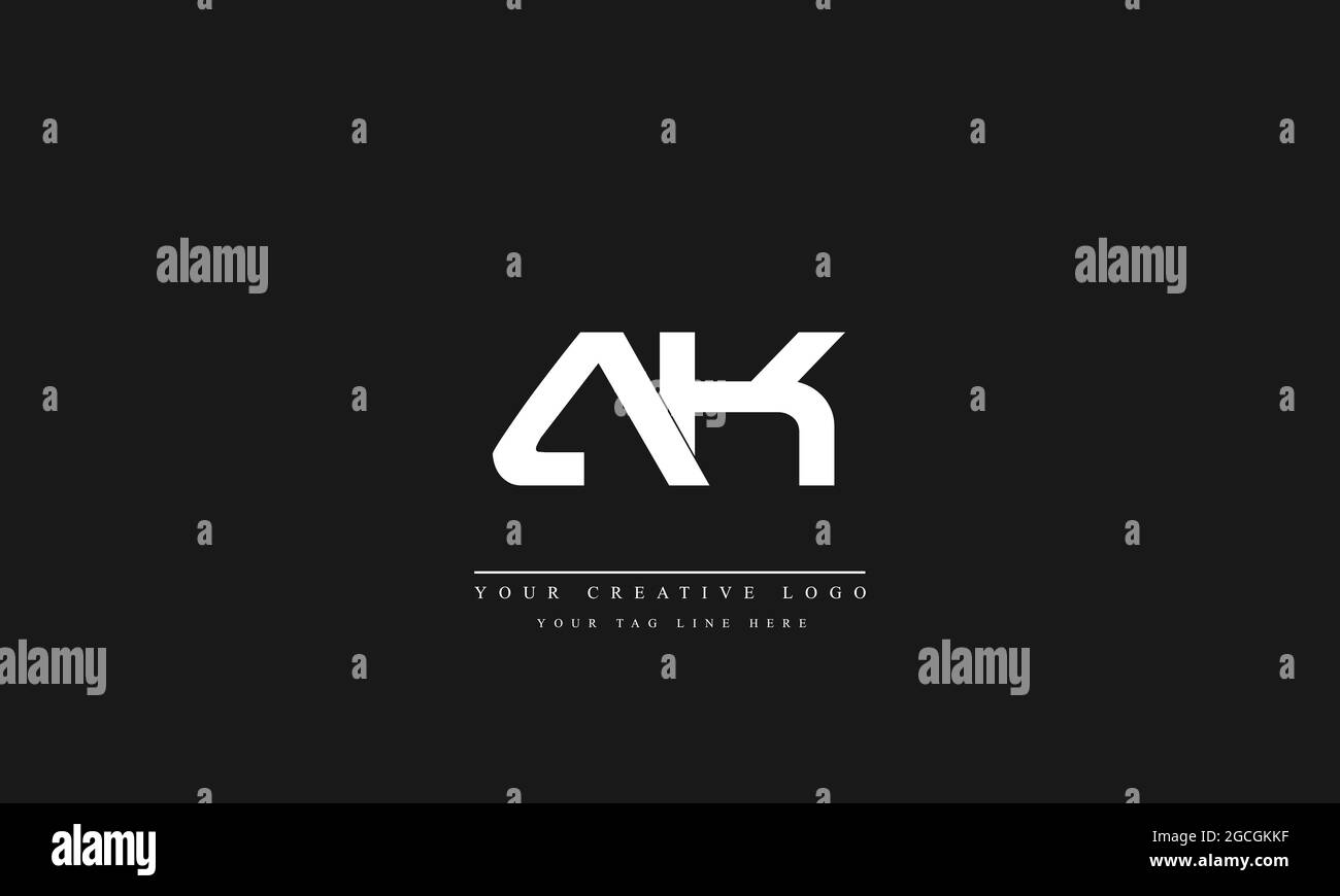 AK KA A K modello monogramma del logo vettoriale astratto Illustrazione Vettoriale