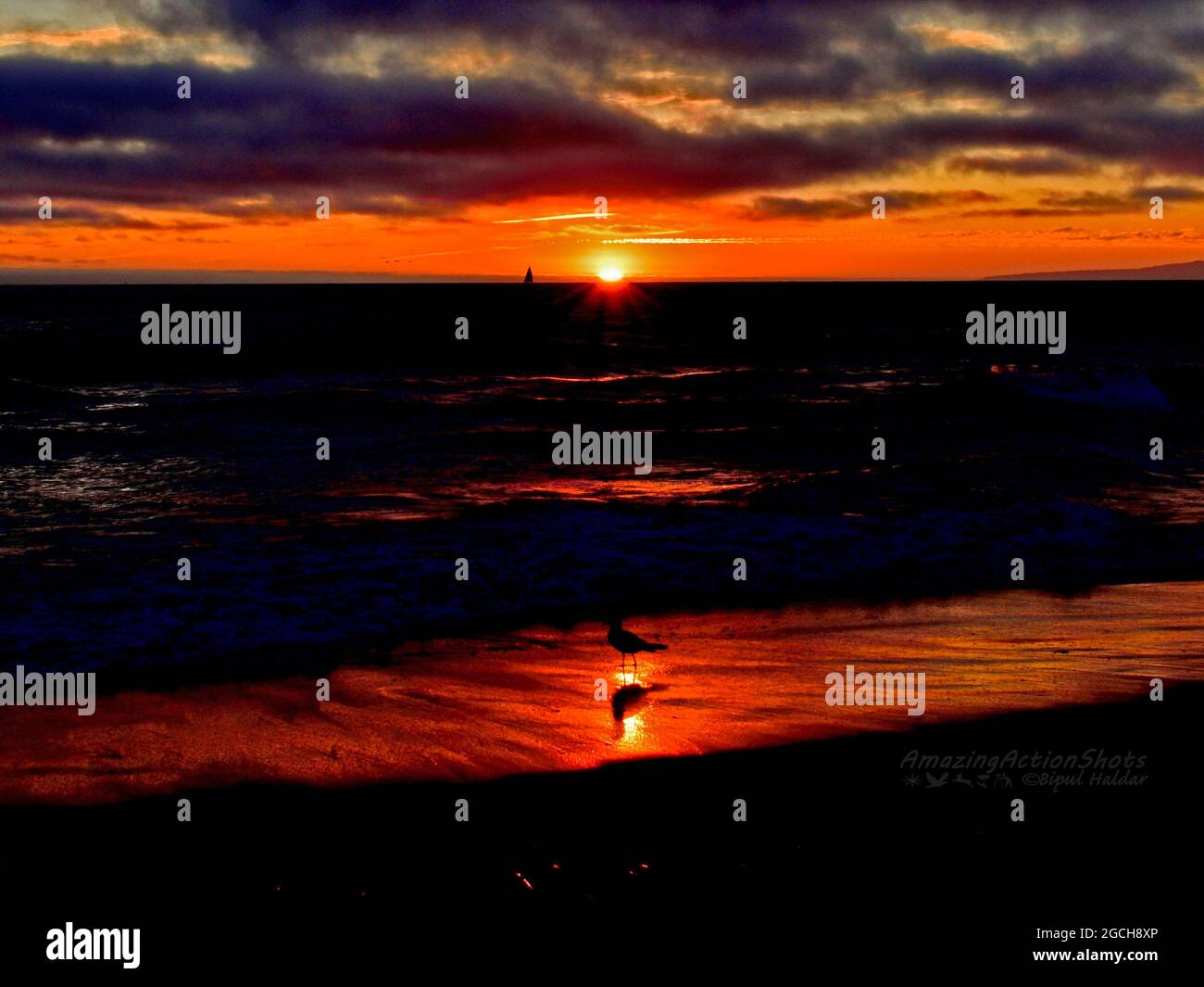 Spettacolare Sunset Cloud a Moss Landing Beach, California Foto Stock