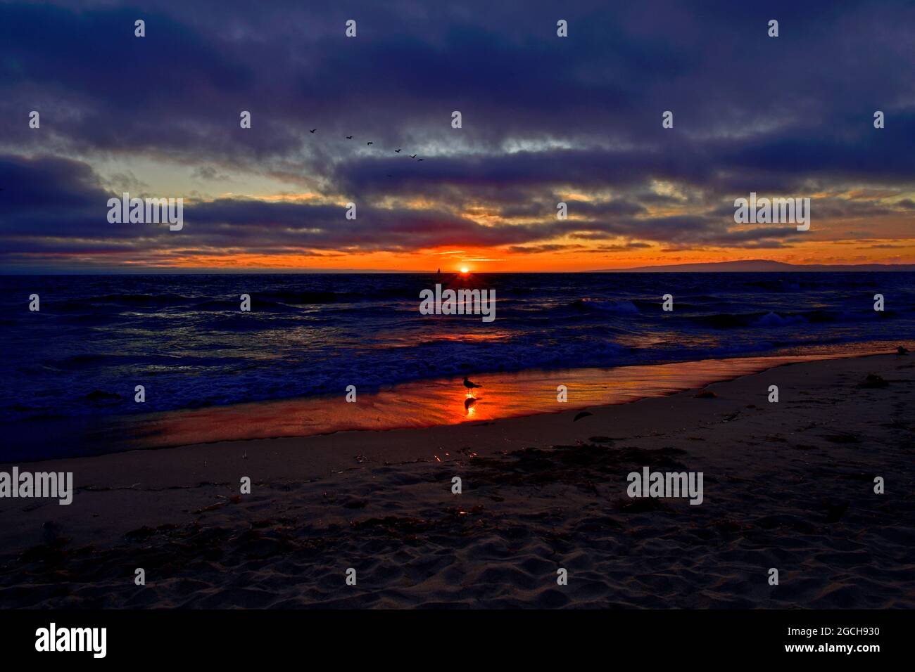 Spettacolare Sunset Cloud a Moss Landing Beach, California Foto Stock