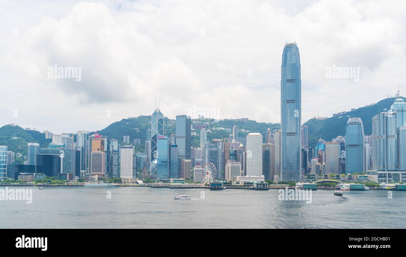 Victoria Harbour, TST, Hong Kong. (Agosto 2021) Foto Stock