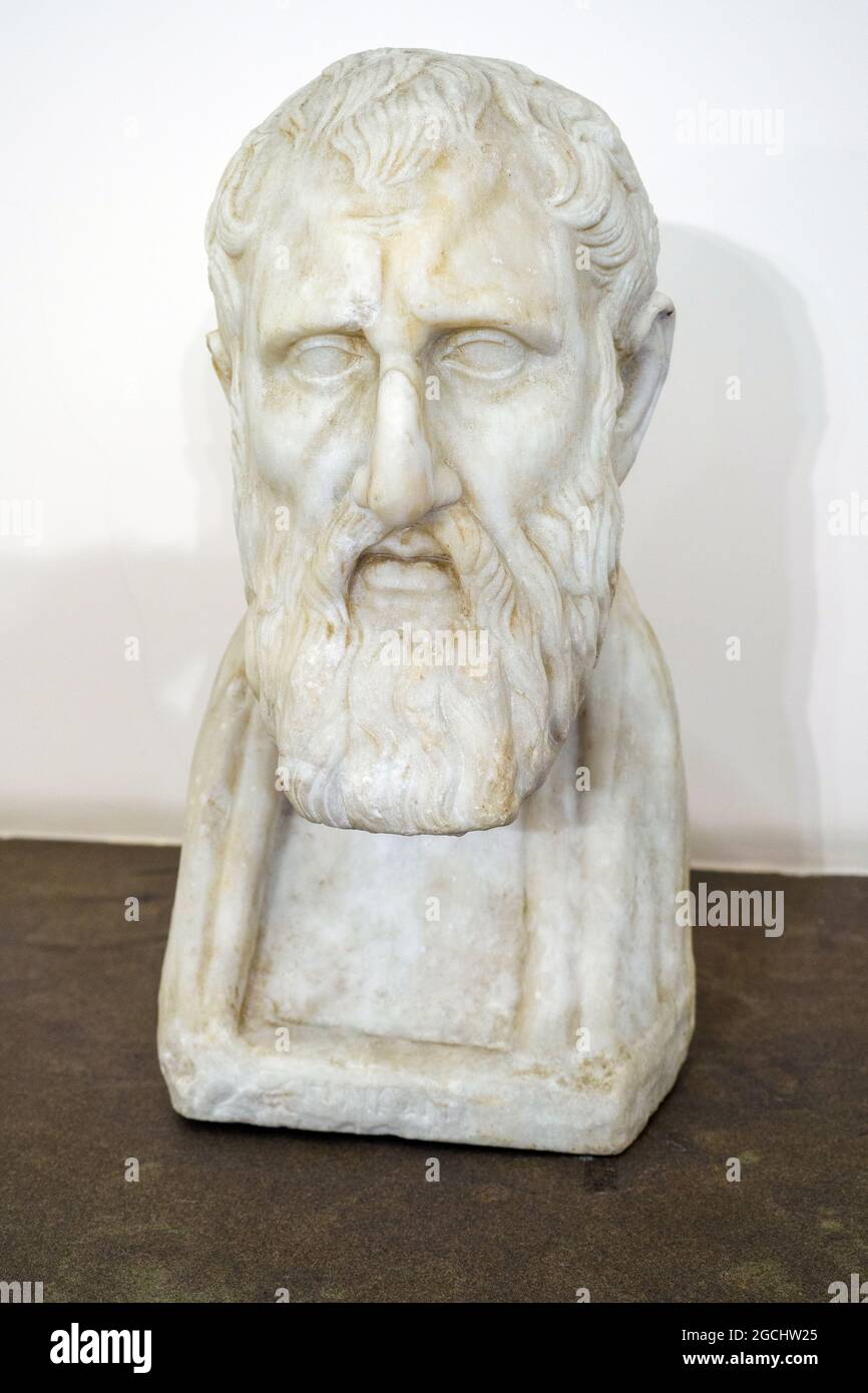 Zeno di Elea (c.. 495 – c. 430 a.C.) filosofo greco pressocratico di Magna Graecia augustana copia (23 a.C.-14 d.C.) di un originale della fine del III secolo a.C. Foto Stock